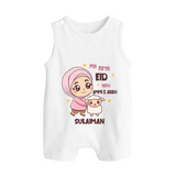 My First Eid with Ammi & Abbu – Personalized Kids Romper Suit - WHITE - 0 - 5 Months Old (Chest 18")