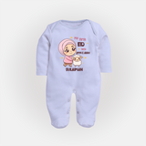 My First Eid with Ammi & Abbu – Personalized Kids Fullbody suit - BABY BLUE - New Born (Chest 7.5")