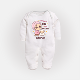 My First Eid with Ammi & Abbu – Personalized Kids Fullbody suit - WHITE - New Born (Chest 7.5")