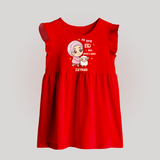 My First Eid with Ammi & Abbu – Personalized Kids Baby frock - RED - 0 - 3 Months Old (Chest 17")