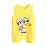 My First Eid Family Special Personalized Romper Suit – Custom Name Print - PASTEL YELLOW - 0 - 5 Months Old (Chest 18")