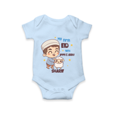 My First Eid Family Special Personalized Romper – Custom Name Print - BABY BLUE - New Born (Chest 14")
