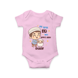 My First Eid Family Special Personalized Romper – Custom Name Print - BABY PINK - New Born (Chest 14")