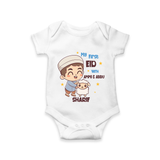 My First Eid Family Special Personalized Romper – Custom Name Print - WHITE - New Born (Chest 14")