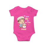 My First Eid Family Special Personalized Romper – Custom Name Print - HOT PINK - New Born (Chest 14")