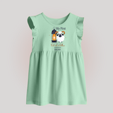 My First Eid with Parents Custom Kids Baby frock – Festive Wear - MINT GREEN - 0 - 3 Months Old (Chest 17")