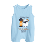 My First Eid with Parents Custom Kids Romper Suit – Festive Wear - BABY BLUE - 0 - 5 Months Old (Chest 18")