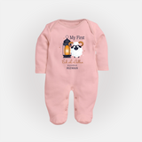 My First Eid with Parents Custom Kids Fullbody suit – Festive Wear - BABY PINK - New Born (Chest 7.5")