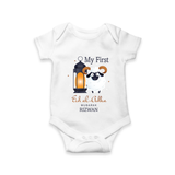 My First Eid with Parents Custom Kids Romper – Festive Wear - WHITE - New Born (Chest 14")