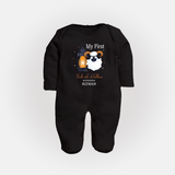 My First Eid with Parents Custom Kids Fullbody suit – Festive Wear - BLACK - New Born (Chest 7.5")
