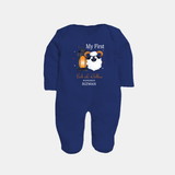 My First Eid with Parents Custom Kids Fullbody suit – Festive Wear - NAVY BLUE - New Born (Chest 7.5")