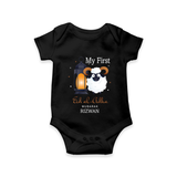 My First Eid with Parents Custom Kids Romper – Festive Wear - BLACK - New Born (Chest 14")