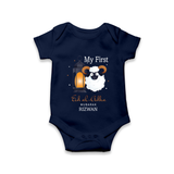 My First Eid with Parents Custom Kids Romper – Festive Wear - NAVY BLUE - New Born (Chest 14")