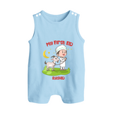 Personalized My First Eid with Ammi & Abbu Romper Suit - BABY BLUE - 0 - 5 Months Old (Chest 18")