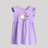 My First Eid Family Theme Kids Baby frock – Name Printed Festive Outfit - LILAC - 0 - 3 Months Old (Chest 17")