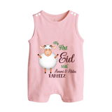 My First Eid Family Theme Kids Romper Suit – Name Printed Festive Outfit - BABY PINK - 0 - 5 Months Old (Chest 18")