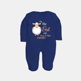 My First Eid Family Theme Kids Fullbody suit – Name Printed Festive Outfit - NAVY BLUE - New Born (Chest 7.5")