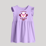 Its My First Eid Personalized Baby frock – Sheep Theme - LILAC - 0 - 3 Months Old (Chest 17")