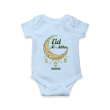 Eid Al-Adha Crescent Moon Personalized Romper - BABY BLUE - New Born (Chest 14")