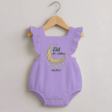 Eid Al-Adha Crescent Moon Personalized Romper frock - LILAC - 0 - 3 Months Old (Chest 19")