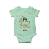 Eid Al-Adha Crescent Moon Personalized Romper - MINT GREEN - New Born (Chest 14")