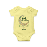 Eid Al-Adha Crescent Moon Personalized Romper - PASTEL YELLOW - New Born (Chest 14")