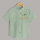 Eid Al-Adha Crescent Moon Personalized Shirt - MINT GREEN - 0 - 6 Months Old (Chest 23")