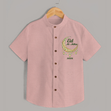 Eid Al-Adha Crescent Moon Personalized Shirt - PEACH - 0 - 6 Months Old (Chest 23")