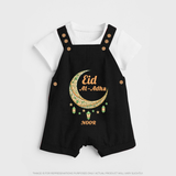 Eid Al-Adha Crescent Moon Personalized Dungaree - BLACK - 0 - 5 Months Old (Chest 18")