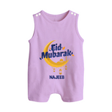 Eid Mubarak Crescent Moon Personalized Kids Romper Suit - LILAC - 0 - 5 Months Old (Chest 18")