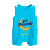 Eid Mubarak Crescent Moon Personalized Kids Romper Suit - SKY BLUE - 0 - 5 Months Old (Chest 18")
