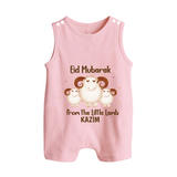 Eid Mubarak Little Lamb Personalized Romper Suit - BABY PINK - 0 - 5 Months Old (Chest 18")