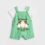 Eid Mubarak Little Lamb Personalized Dungaree - GREEN - 0 - 5 Months Old (Chest 18")
