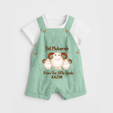 Eid Mubarak Little Lamb Personalized Dungaree - MINT GREEN - 0 - 5 Months Old (Chest 18")