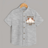 Eid Mubarak Little Lamb Personalized Shirt - GREY - 0 - 6 Months Old (Chest 23")