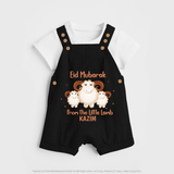 Eid Mubarak Little Lamb Personalized Dungaree - BLACK - 0 - 5 Months Old (Chest 18")