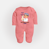 Ready for Qurbani Cute Boy Personalized Kids Fullbody suit - PEACH - New Born (Chest 7.5")