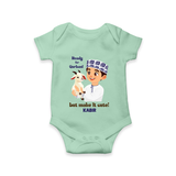 Ready for Qurbani Cute Boy Personalized Kids Romper - MINT GREEN - New Born (Chest 14")