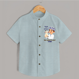 Ready for Qurbani Cute Boy Personalized Kids Shirt - ARCTIC BLUE - 0 - 6 Months Old (Chest 23")