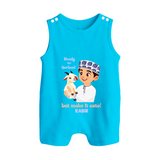 Ready for Qurbani Cute Boy Personalized Kids Romper Suit - SKY BLUE - 0 - 5 Months Old (Chest 18")