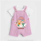 Cutest Qurbani Companion Personalized Eid Kids Dungaree - BABY PINK - 0 - 5 Months Old (Chest 18")