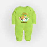 Cutest Qurbani Companion Personalized Eid Kids Fullbody suit - LIME GREEN - New Born (Chest 7.5")