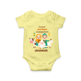 Cutest Qurbani Companion Personalized Eid Kids Romper - PASTEL YELLOW - New Born (Chest 14")
