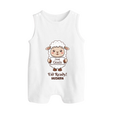 Goat Goals Eid Ready Personalized Kids Romper Suit - WHITE - 0 - 5 Months Old (Chest 18")