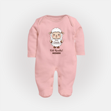 Goat Goals Eid Ready Personalized Kids Fullbody suit - BABY PINK - New Born (Chest 7.5")