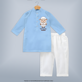 Goat Goals Eid Ready Personalized Kids Kurta - BABY BLUE - 3 - 6 Months Old (Chest 24", Kurta Length 14'', Waist 19", Pant Length 14")