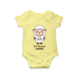 Goat Goals Eid Ready Personalized Kids Romper - PASTEL YELLOW - New Born (Chest 14")