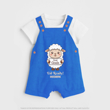 Goat Goals Eid Ready Personalized Kids Dungaree - COBALT BLUE - 0 - 5 Months Old (Chest 18")
