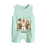 Eid Mode Activated Personalized Family Theme Kids Romper Suit - MINT GREEN - 0 - 5 Months Old (Chest 18")