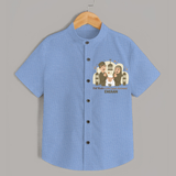 Eid Mode Activated Personalized Family Theme Kids Shirt - SKY BLUE - 0 - 6 Months Old (Chest 23")
